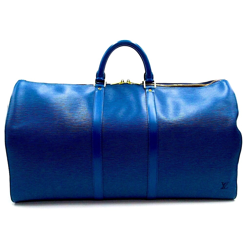 LOUIS VUITTON Blue Epi Leather Keepall 60 Boston Travel Duffel Bag SP0915 LV60